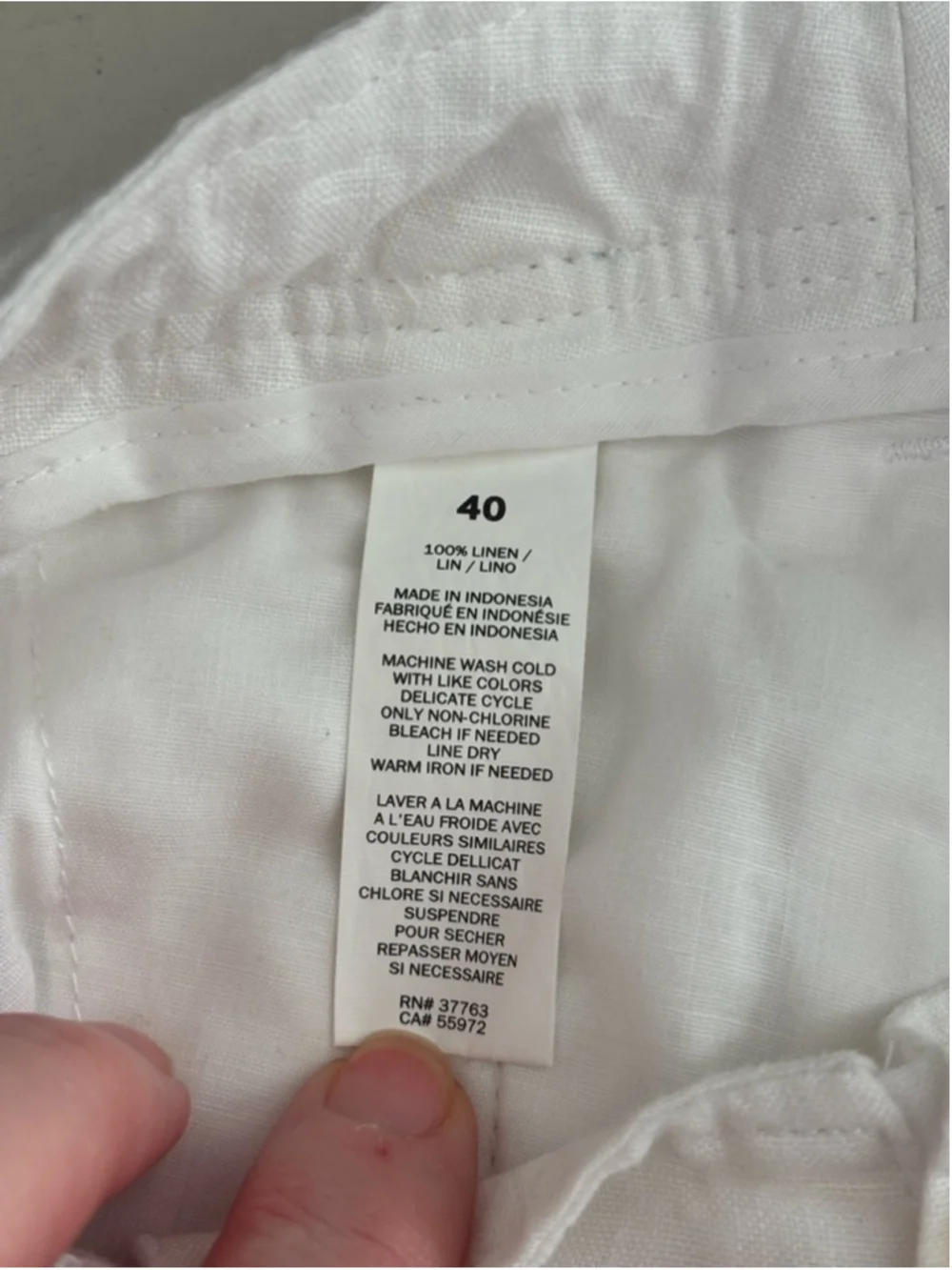 EUC Perry Ellis Mens 100% Linen Bright White Cuffed 40x30 Pants